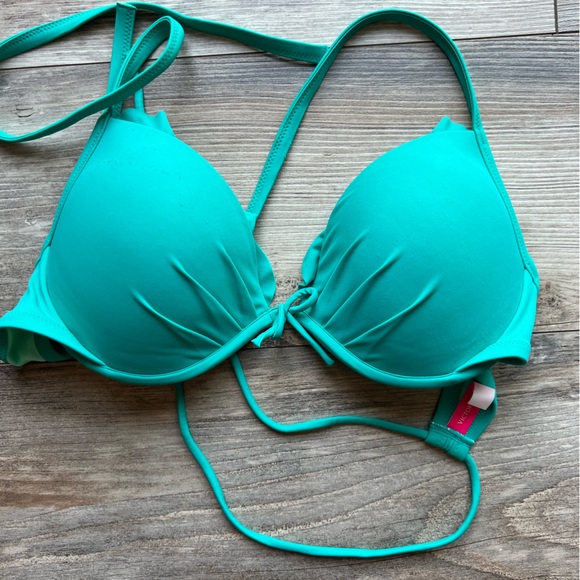 Victoria secret teal fabulous push up bikini top - Picture 2 of 5